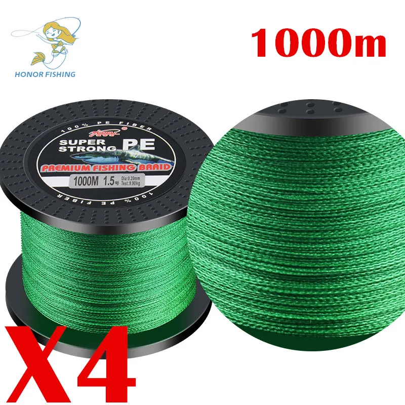PE-04 1000m 4 가닥 PE 땋은 낚싯줄 낚시 장비
